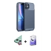 MARSİLYAN™- iPhone 11 Kılıf Eksen Form Prime - Siyah Bilvis 5in1 5D Magic Hayalet Cam Ekran Koruyucu + Raze Metal Kamera Lens - KI