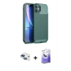 MARSİLYAN™- iPhone 11 Kılıf Eksen Form Prime - Siyah Bilvis 5in1 5D Magic Hayalet Cam Ekran Koruyucu + Pers Alüminyum Kamera Lens - LT