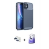 MARSİLYAN™- iPhone 11 Kılıf Eksen Form Prime - Siyah Bilvis 5in1 5D Magic Hayalet Cam Ekran Koruyucu + Pers Alüminyum Kamera Lens - LT