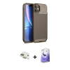 MARSİLYAN™- iPhone 11 Kılıf Eksen Form Prime - Siyah Bilvis 5in1 5D Magic Hayalet Cam Ekran Koruyucu + Pers Alüminyum Kamera Lens - GD