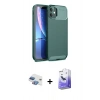 MARSİLYAN™- iPhone 11 Kılıf Eksen Form Prime - Siyah Bilvis 5in1 5D Magic Hayalet Cam Ekran Koruyucu + Pers Alüminyum Kamera Lens - GI