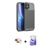 MARSİLYAN™- iPhone 11 Kılıf Eksen Form Prime - Siyah Bilvis 5in1 5D Magic Hayalet Cam Ekran Koruyucu + Pers Alüminyum Kamera Lens - KI