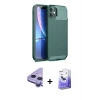 MARSİLYAN™- iPhone 11 Kılıf Eksen Form Prime - Siyah Bilvis 5in1 5D Magic Hayalet Cam Ekran Koruyucu + Raze Metal Kamera Lens - MR