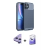 MARSİLYAN™- iPhone 11 Kılıf Eksen Form Prime - Siyah Bilvis 5in1 5D Magic Hayalet Cam Ekran Koruyucu + Raze Metal Kamera Lens - MR