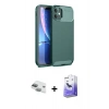 MARSİLYAN™- iPhone 11 Kılıf Eksen Form Prime - Siyah Bilvis 5in1 5D Magic Hayalet Cam Ekran Koruyucu + Pers Alüminyum Kamera Lens - YL