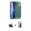 MARSİLYAN™- iPhone 11 Kılıf Eksen Form Prime - Siyah Bilvis Hayalet Cam Ekran Koruyucu + Kamera Lens Koruma Cam - SF