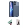 MARSİLYAN™- iPhone 11 Kılıf Eksen Form Prime - Siyah Bilvis Hayalet Cam Ekran Koruyucu + Raze Metal Kamera Lens - KI