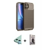 MARSİLYAN™- iPhone 11 Kılıf Eksen Form Prime - Siyah Bilvis Hayalet Cam Ekran Koruyucu + Raze Metal Kamera Lens - MI