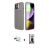 MARSİLYAN™- iPhone 11 Kılıf Eksen Form Prime - Siyah Bilvis Hayalet Cam Ekran Koruyucu + Pers Alüminyum Kamera Lens - YL