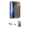 MARSİLYAN™- iPhone 11 Kılıf Eksen Form Prime - Siyah Bilvis Hayalet Cam Ekran Koruyucu + Pers Alüminyum Kamera Lens - YL