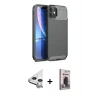 MARSİLYAN™- iPhone 11 Kılıf Eksen Form Prime - Siyah Bilvis Hayalet Cam Ekran Koruyucu + Raze Metal Kamera Lens - GS