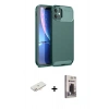 MARSİLYAN™- iPhone 11 Kılıf Eksen Form Prime - Siyah Bilvis Hayalet Cam Ekran Koruyucu + Renkli Kamera Lens Koruma Cam - YL