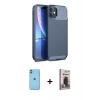 MARSİLYAN™- iPhone 11 Kılıf Eksen Form Prime - Siyah Bilvis Hayalet Cam Ekran Koruyucu + Neon Fosforlu Kamera Lens - YL