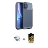 MARSİLYAN™- iPhone 11 Kılıf Eksen Form Prime - Siyah Buffer Cam Ekran Koruyucu + Pers Alüminyum Kamera Lens - GI