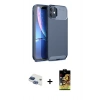 MARSİLYAN™- iPhone 11 Kılıf Eksen Form Prime - Siyah Buffer Cam Ekran Koruyucu + Pers Alüminyum Kamera Lens - LT