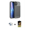 MARSİLYAN™- iPhone 11 Kılıf Eksen Form Prime - Siyah Buffer Cam Ekran Koruyucu + Pers Alüminyum Kamera Lens - GI