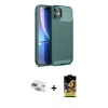 MARSİLYAN™- iPhone 11 Kılıf Eksen Form Prime - Siyah Buffer Cam Ekran Koruyucu + Pers Alüminyum Kamera Lens - YL