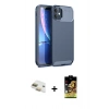 MARSİLYAN™- iPhone 11 Kılıf Eksen Form Prime - Siyah Buffer Cam Ekran Koruyucu + Pers Alüminyum Kamera Lens - GD