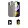 MARSİLYAN™- iPhone 11 Kılıf Eksen Form Prime - Siyah Buffer Cam Ekran Koruyucu + PVD Metal Kamera Lens - MI