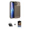 MARSİLYAN™- iPhone 11 Kılıf Eksen Form Prime - Siyah Buffer Hayalet Cam Ekran Koruyucu + Kamera Lens Koruma Cam - SF