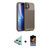 MARSİLYAN™- iPhone 11 Kılıf Eksen Form Prime - Siyah Buffer Hayalet Cam Ekran Koruyucu + Raze Metal Kamera Lens - MI