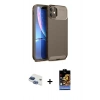 MARSİLYAN™- iPhone 11 Kılıf Eksen Form Prime - Siyah Buffer Hayalet Cam Ekran Koruyucu + Pers Alüminyum Kamera Lens - LT