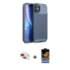 MARSİLYAN™- iPhone 11 Kılıf Eksen Form Prime - Siyah Buffer Hayalet Cam Ekran Koruyucu + Pers Alüminyum Kamera Lens - KI