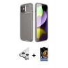 MARSİLYAN™- iPhone 11 Kılıf Eksen Form Prime - Siyah Buffer Hayalet Cam Ekran Koruyucu + Raze Metal Kamera Lens - GS