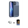 MARSİLYAN™- iPhone 11 Kılıf Eksen Form Prime - Siyah Buffer Hayalet Cam Ekran Koruyucu + Yeşil Pers Alüminyum Kamera Lens