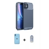 MARSİLYAN™- iPhone 11 Kılıf Eksen Form Prime - Siyah Joko Magic 5D Cam + Neon Fosforlu Kamera Lens - MI
