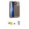 MARSİLYAN™- iPhone 11 Kılıf Eksen Form Prime - Siyah Joko Magic 5D Cam + Rainbow Kamera Lens Koruma Cam - KI