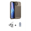 MARSİLYAN™- iPhone 11 Kılıf Eksen Form Prime - Siyah Joko Magic 5D Cam + Raze Metal Kamera Lens - GS