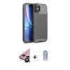 MARSİLYAN™- iPhone 11 Kılıf Eksen Form Prime - Siyah Joko Magic 5D Cam + Raze Metal Kamera Lens - SH