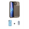 MARSİLYAN™- iPhone 11 Kılıf Eksen Form Prime - Siyah Joko Magic 5D Cam + Neon Fosforlu Kamera Lens - TU