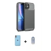 MARSİLYAN™- iPhone 11 Kılıf Eksen Form Prime - Siyah Joko Magic 5D Cam + Neon Fosforlu Kamera Lens - TU