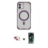 MARSİLYAN™- iPhone 11 Kılıf Eksen Klasik Koleksiyonu - Şeffaf 360 Full Body Arka Koruyucu + Pers Alüminyum Kamera Lens - KI