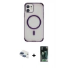 MARSİLYAN™- iPhone 11 Kılıf Eksen Klasik Koleksiyonu - Şeffaf 360 Full Body Arka Koruyucu + Pers Alüminyum Kamera Lens - LT