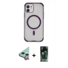 MARSİLYAN™- iPhone 11 Kılıf Eksen Klasik Koleksiyonu - Şeffaf 360 Full Body Arka Koruyucu + Raze Metal Kamera Lens - KI
