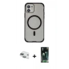 MARSİLYAN™- iPhone 11 Kılıf Eksen Klasik Koleksiyonu - Şeffaf 360 Full Body Arka Koruyucu + Pers Alüminyum Kamera Lens - YL