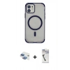 MARSİLYAN™- iPhone 11 Kılıf Eksen Klasik Koleksiyonu - Şeffaf Uv Polymer Nano Ekran Koruyucu + Pers Alüminyum Kamera Lens - GI