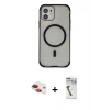 MARSİLYAN™- iPhone 11 Kılıf Eksen Klasik Koleksiyonu - Şeffaf Uv Polymer Nano Ekran Koruyucu + Pers Alüminyum Kamera Lens - KI