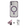 MARSİLYAN™- iPhone 11 Kılıf Eksen Klasik Koleksiyonu - Şeffaf Uv Polymer Nano Ekran Koruyucu + Raze Metal Kamera Lens - SH