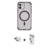 MARSİLYAN™- iPhone 11 Kılıf Eksen Klasik Koleksiyonu - Şeffaf Uv Polymer Nano Ekran Koruyucu + Yeşil Pers Alüminyum Kamera Lens