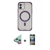 MARSİLYAN™- iPhone 11 Kılıf Eksen Klasik Koleksiyonu - Siyah 34D Hayalet Izgaralı Cam + Raze Metal Kamera Lens - KI