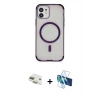 MARSİLYAN™- iPhone 11 Kılıf Eksen Klasik Koleksiyonu - Siyah 3D Antistatik Seramik Nano Ekran Koruyucu + Pers Alüminyum Kamera Lens - GD
