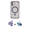MARSİLYAN™- iPhone 11 Kılıf Eksen Klasik Koleksiyonu - Siyah 3D Antistatik Seramik Nano Ekran Koruyucu + Raze Metal Kamera Lens - MR