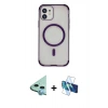 MARSİLYAN™- iPhone 11 Kılıf Eksen Klasik Koleksiyonu - Siyah 3D Antistatik Seramik Nano Ekran Koruyucu + Raze Metal Kamera Lens - MI