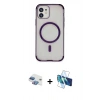 MARSİLYAN™- iPhone 11 Kılıf Eksen Klasik Koleksiyonu - Siyah 3D Antistatik Seramik Nano Ekran Koruyucu + Pers Alüminyum Kamera Lens - GI