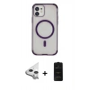 MARSİLYAN™- iPhone 11 Kılıf Eksen Klasik Koleksiyonu - Siyah 6D Antistatik Mat Seramik Hayalet Nano Ekran Koruyucu + Raze Metal Kamera Lens - GS