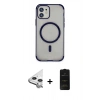 MARSİLYAN™- iPhone 11 Kılıf Eksen Klasik Koleksiyonu - Siyah 6D Antistatik Mat Seramik Hayalet Nano Ekran Koruyucu + Raze Metal Kamera Lens - GS